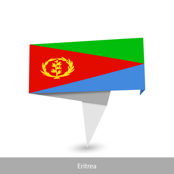 에리트레아 국가 플래그입니다. 접힌 리본 배너 플래그 - state of eritrea stock illustrations