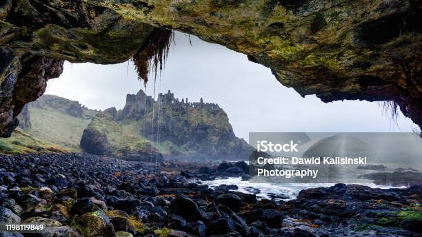 Dunluce Castle On The Cliff In Bushmills Filming Location Of Game Of Thrones Castle Greyjoy Stock Photo - Download Image Now