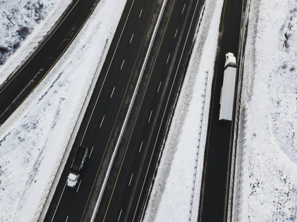 istock Aerial View Semi Truck 1198122053