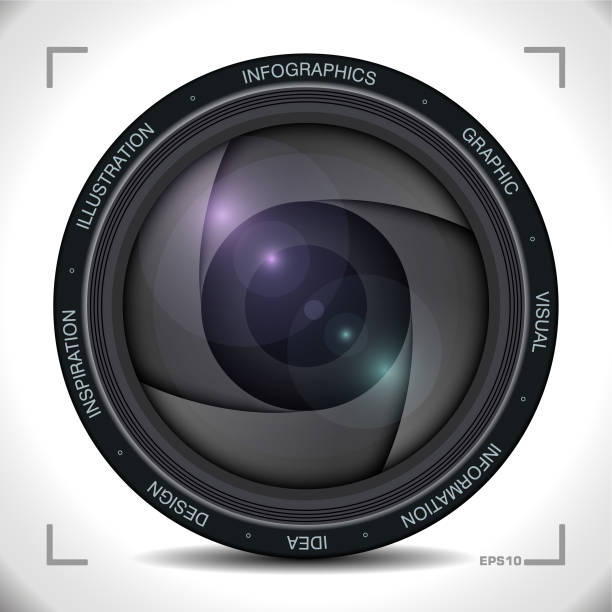 Infographics in Camera lens Style Infographics in Camera lens Style digital camera stock illustrations