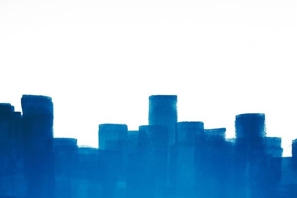 istock Isolated strips of blue paint. 1198122897