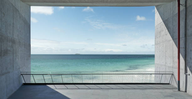 istock Contemporary design cement balcony 1198128842