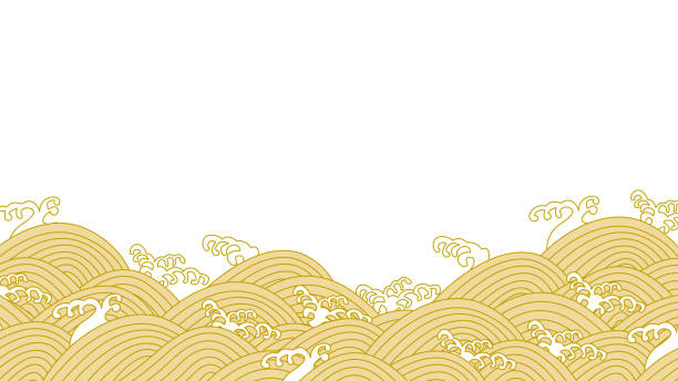 ilustraciones, imágenes clip art, dibujos animados e iconos de stock de patrón de fondo de patrón de onda japonés - japanese flag flag japan illustration and painting