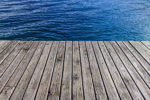 simple background wooden textured perspective surface outdoor concept pattern photography of empty dock pier on ocean coast line district copy space for your text here