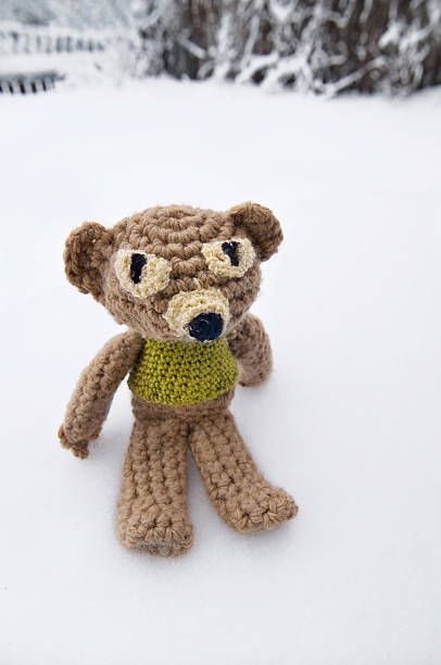 istock Handmade knit toy bear 119813167