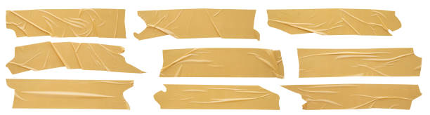 istock Brown adhesive tape set collection isolated on white background 1198133448