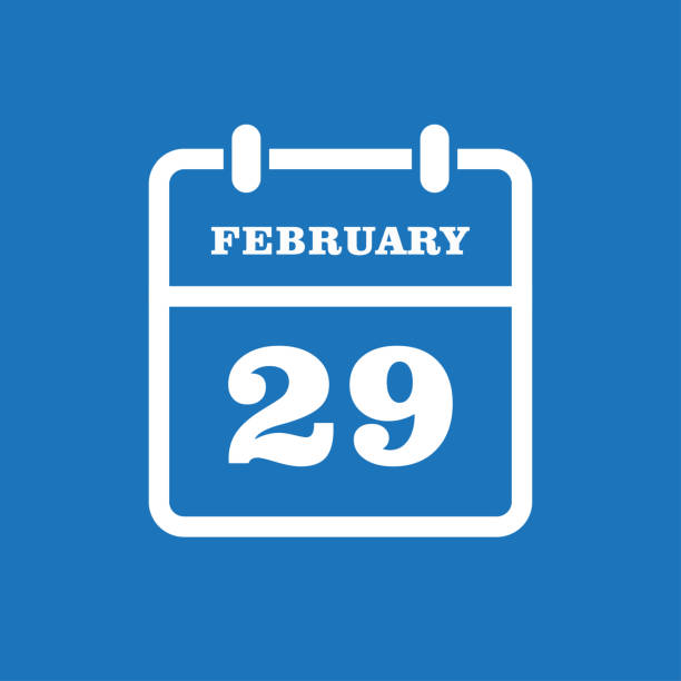 календарный день 29 февраля, високосный или межкалипный год - deadline calendar year personal organizer stock illustrations