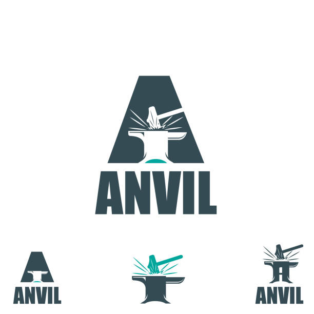 Anvil letter based A vector art illustration