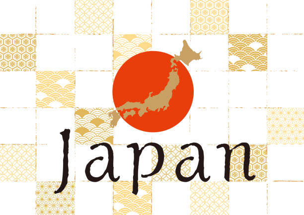 изображение логотипа японского изображения - japanese flag flag japan illustration and painting stock illustrations