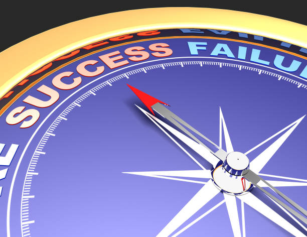 istock Abstract compass with needle pointing the word success. Success concept 1198137483