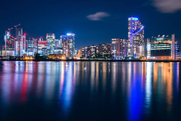 istock Canary Wharf Business District Skyline at Night 1198139599
