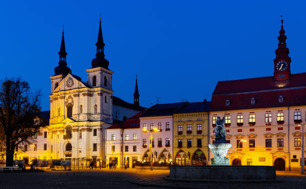 istock Central square of Jihlava at dusk 1198140775
