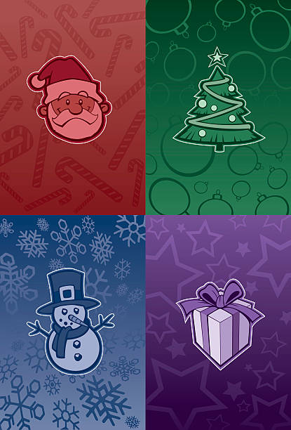 Christmas Icons & Patterns vector art illustration