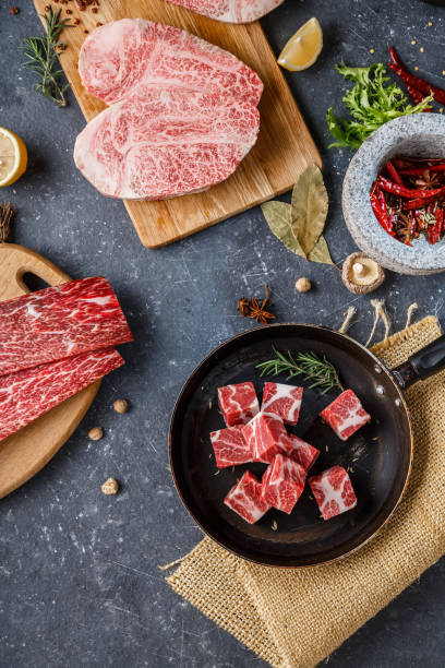 Fresh raw beef steaks on the table Fresh raw beef steaks on the table roast beef photos stock pictures, royalty-free photos & images