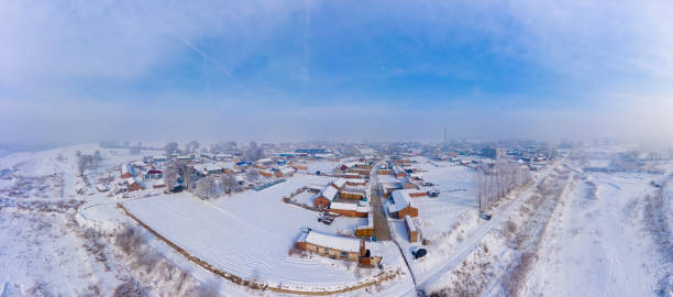 istock Village under the snow and ice 1198152833