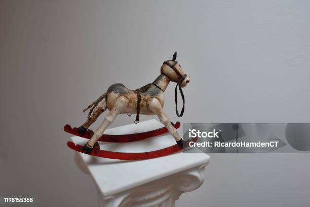 Hand Painted Rocking Horse Stock Photo - Download Image Now - Antique Shop, Archival, Collection