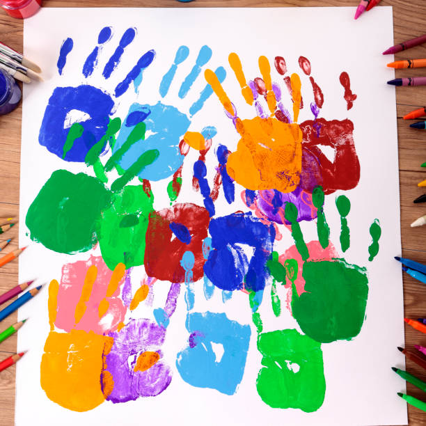 istock Handprints and art equipment 1198158858