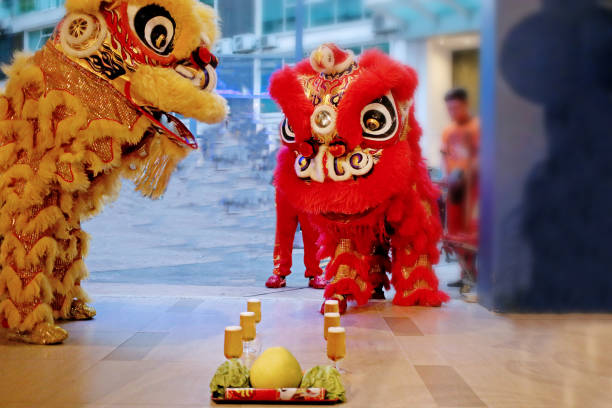 istock Chinese New Year - Lion Dance Performance 1198161586