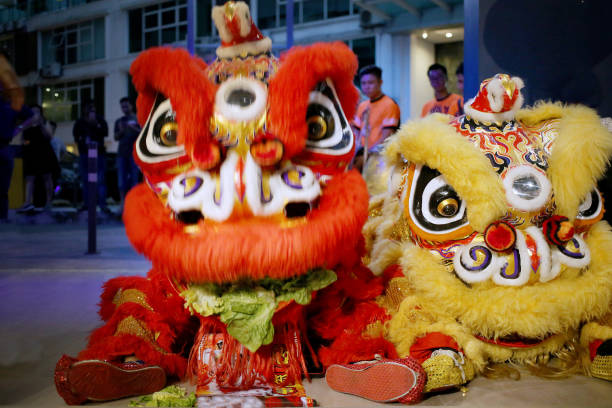 istock Chinese New Year - Lion Dance Performance 1198161611