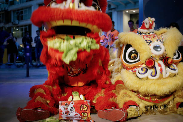 istock Chinese New Year - Lion Dance Performance 1198161615