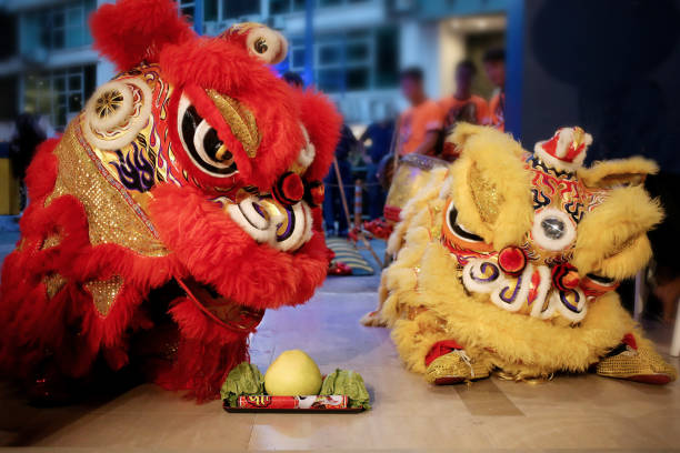 istock Chinese New Year - Lion Dance Performance 1198161634