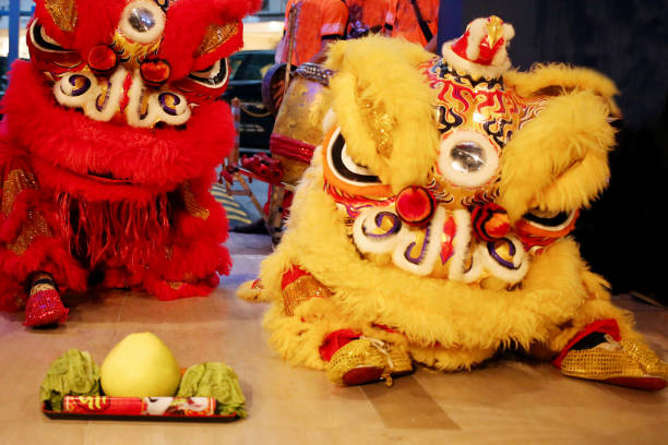 istock Chinese New Year - Lion Dance Performance 1198161635
