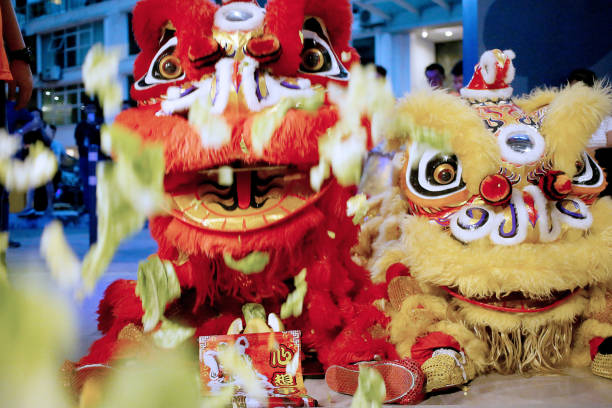 istock Chinese New Year - Lion Dance Performance 1198161650
