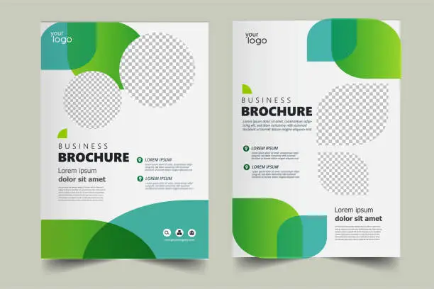 Vector illustration of Vector eco flyer, poster, brochure, magazine cover template. Modern green leaf, environment design