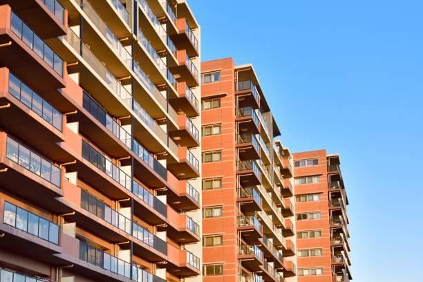 Japan's residential area, suburbs of Tokyo Japan's residential area highrise condominiums stock pictures, royalty-free photos & images