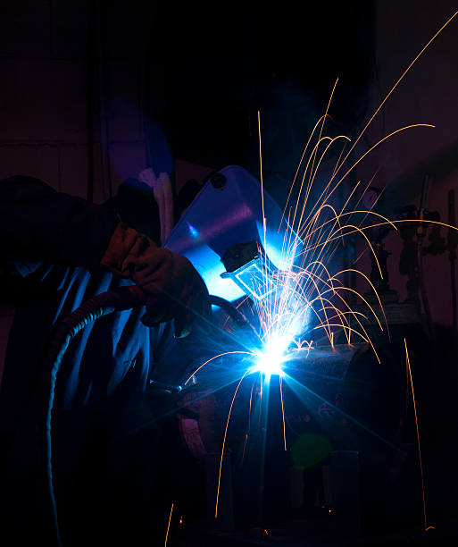 MIG welder with bright light  oxyacetylene stock pictures, royalty-free photos & images
