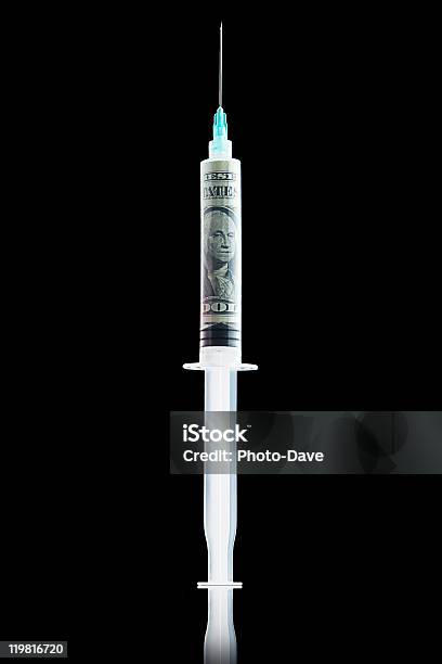 Syringe Filled With A One Dollar Bill Stock Photo - Download Image Now - Business, Color Image, Corporate Business