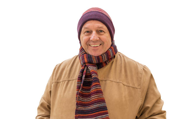 istock Senior Caucasian man scarf portrait 1198167267