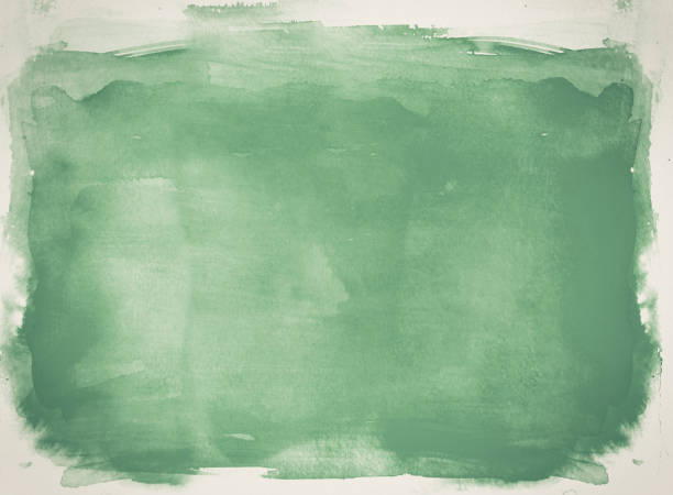 istock Green rough watercolor background 1198168365