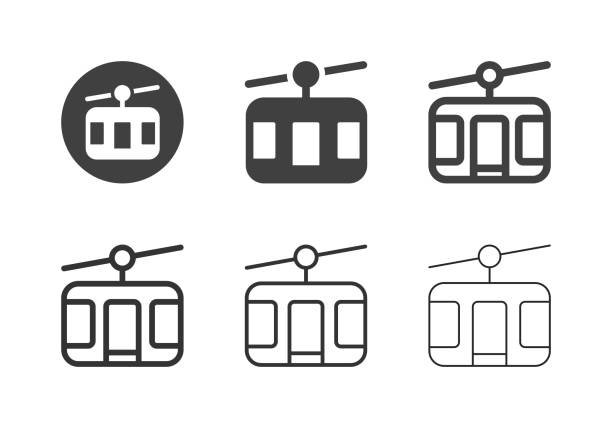 Cable Car Icons - Multi Series Cable Car Icons Multi Series Vector EPS File. overhead cable car stock illustrations