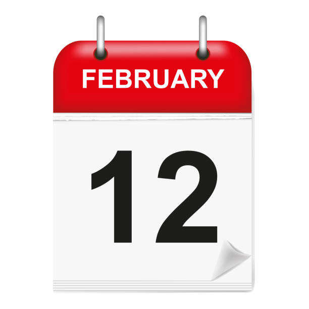 istock Daily calendar sheet in 3d, February day 12 1198169859