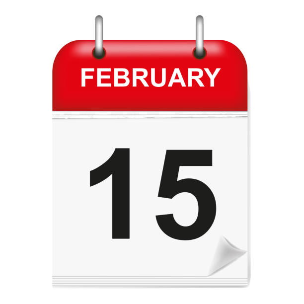 istock Daily calendar sheet in 3d, February day 15 1198169863