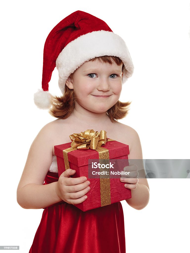 美しいクリスマスの少女のポートレート - ちょう結びのロイヤリティフリーストックフォト