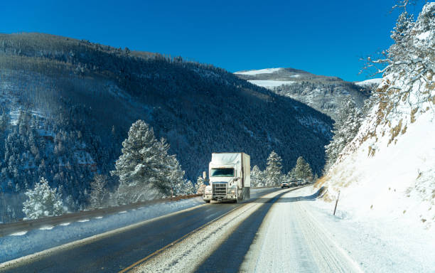 istock Semi-truck on winter 1198171245