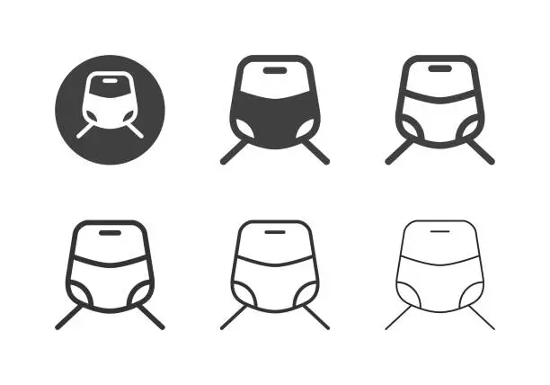 Vector illustration of Electric Train Icons - Multi Series