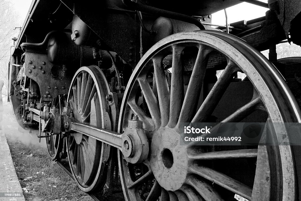 Rodas de uma velha Locomotiva a Vapor - Royalty-free Comboio Foto de stock