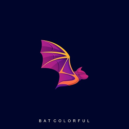 Fly Bat Illustration Vector Template. Suitable for Creative Industry, Multimedia, entertainment, Educations, Shop, and any related business.