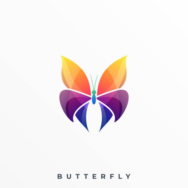 Butterfly Color Illustration Vector Template Butterfly Color Illustration Vector Template. Suitable for Creative Industry, Multimedia, entertainment, Educations, Shop, and any related business. animal body part stock illustrations
