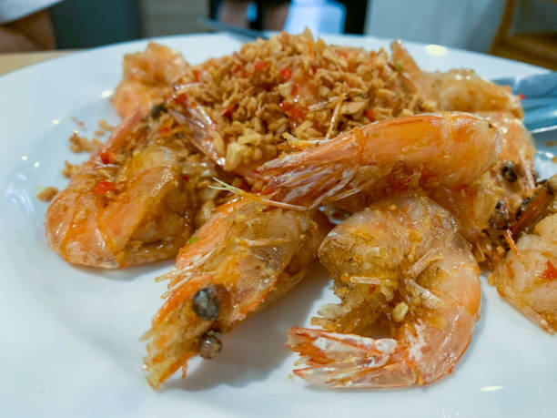 istock Garlic and Pepper Prawns in Thai Restaurant 1198189828