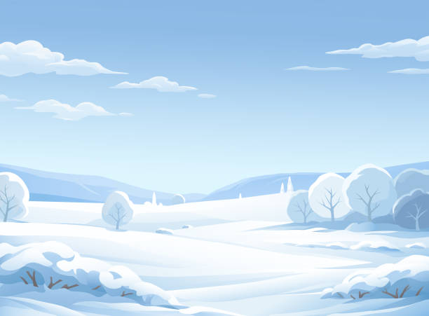 bildbanksillustrationer, clip art samt tecknat material och ikoner med idylliska vinterlandskap - winter landscape