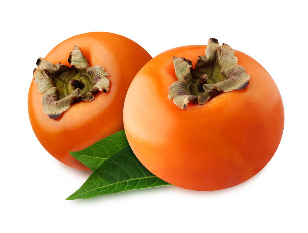 istock persimmon isolated on a white background with a clipping path. 1198190901