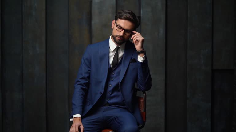 full hd video of young handsome stylish businessman - 4x slow motion