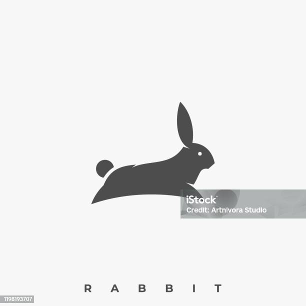 Jumping Rbbit Template Rabbit Jumping Illustration Vector Template Stock Illustration ...