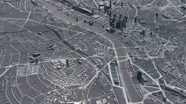 istock Frankfurt am Main city 3d map 1198196819