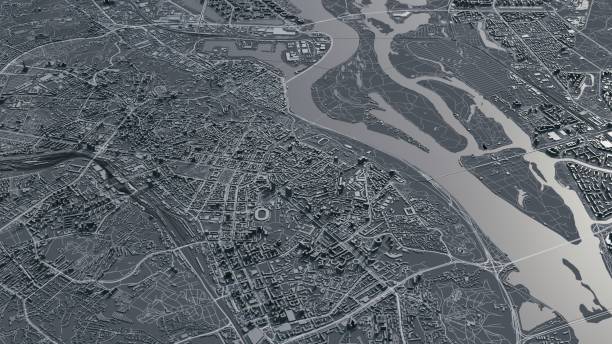 istock Kiev city 3d map. Kyiv city map 1198196845