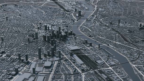 istock Frankfurt am Main city 3d map 1198196871